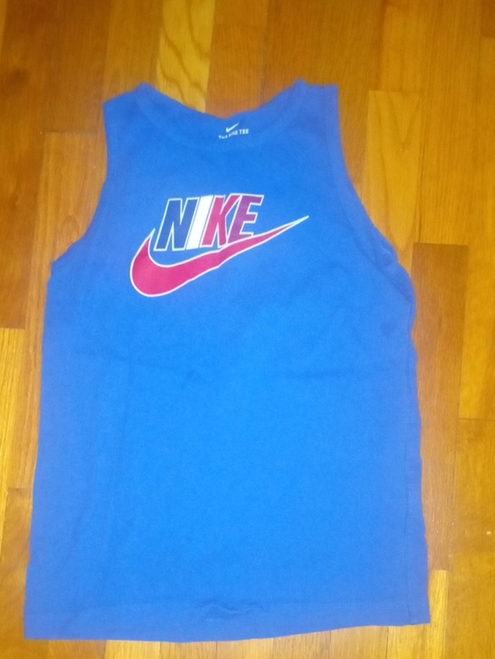 Nike Boys Blue Tank Top with Red & White Logo size youth large